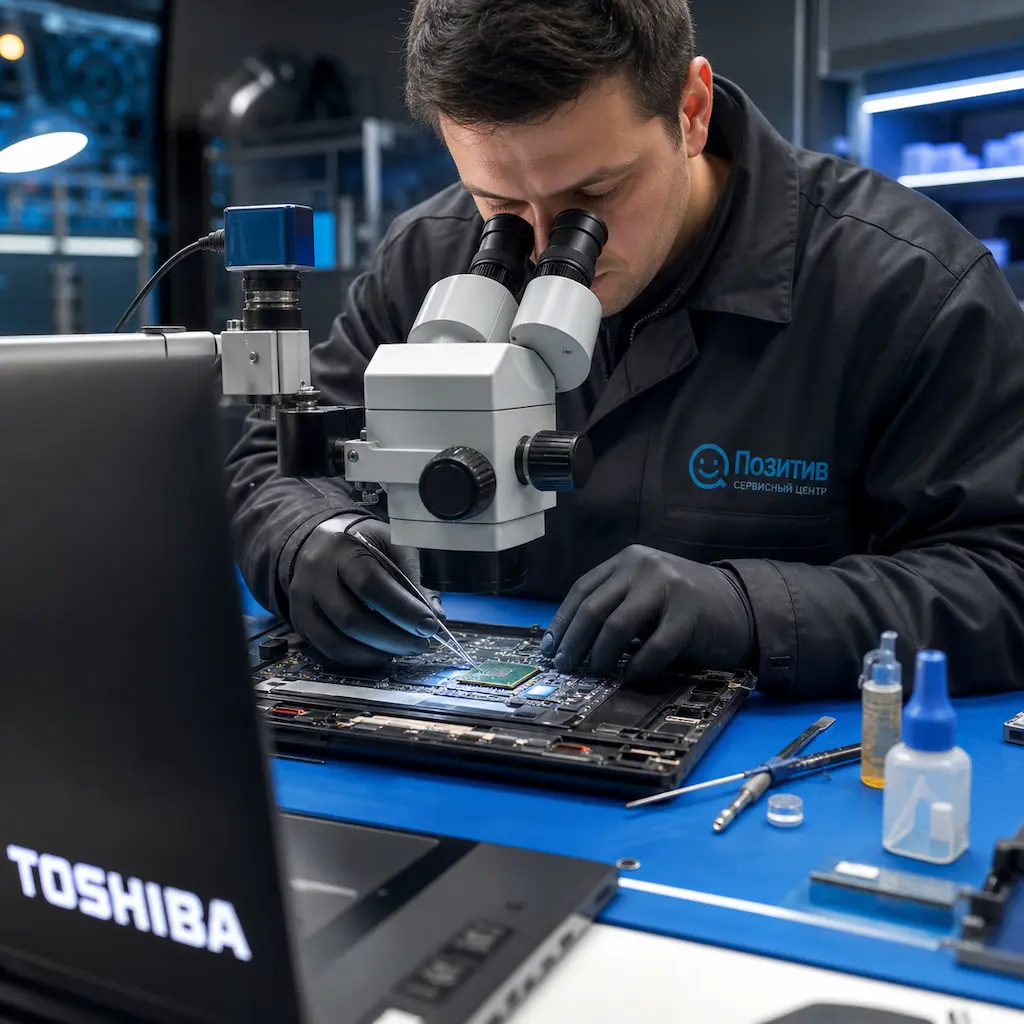 Замена видеокарты ноутбука Toshiba в посёлке Коммунар