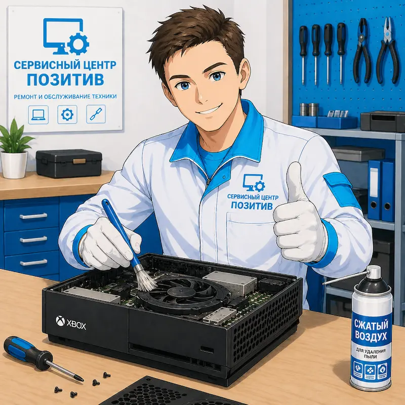 Чистка игровой приставки от пыли в посёлке Коммунар | Замена термопасты