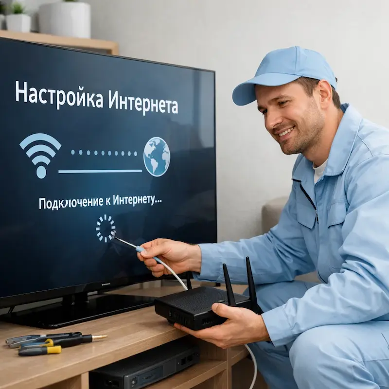 Настройка интернета на ТВ в посёлке Коммунар