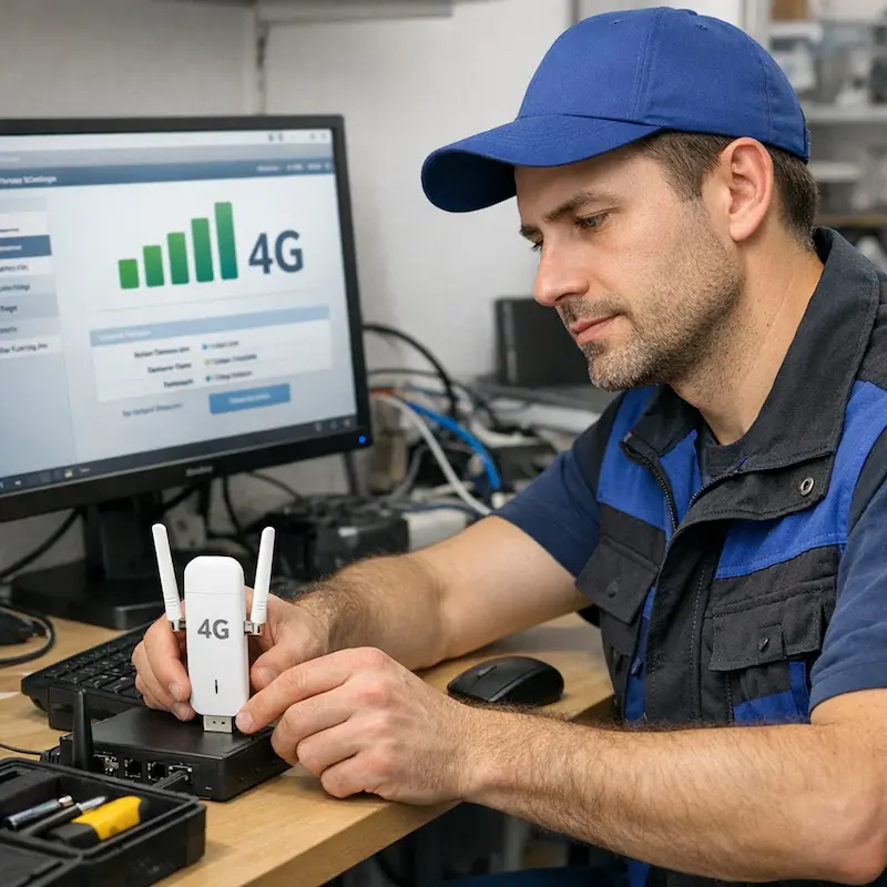 Настройка LTE модема в посёлке Коммунар