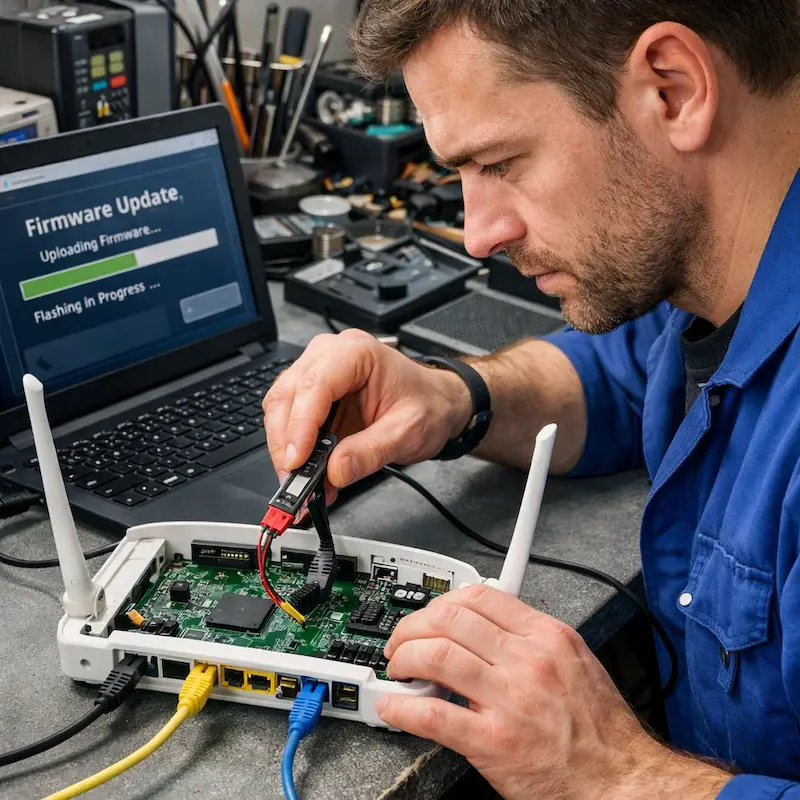 Обновление прошивки роутера в посёлке Коммунар