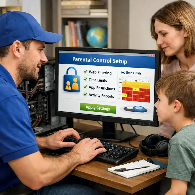 установка родительского контроля в посёлке Коммунар