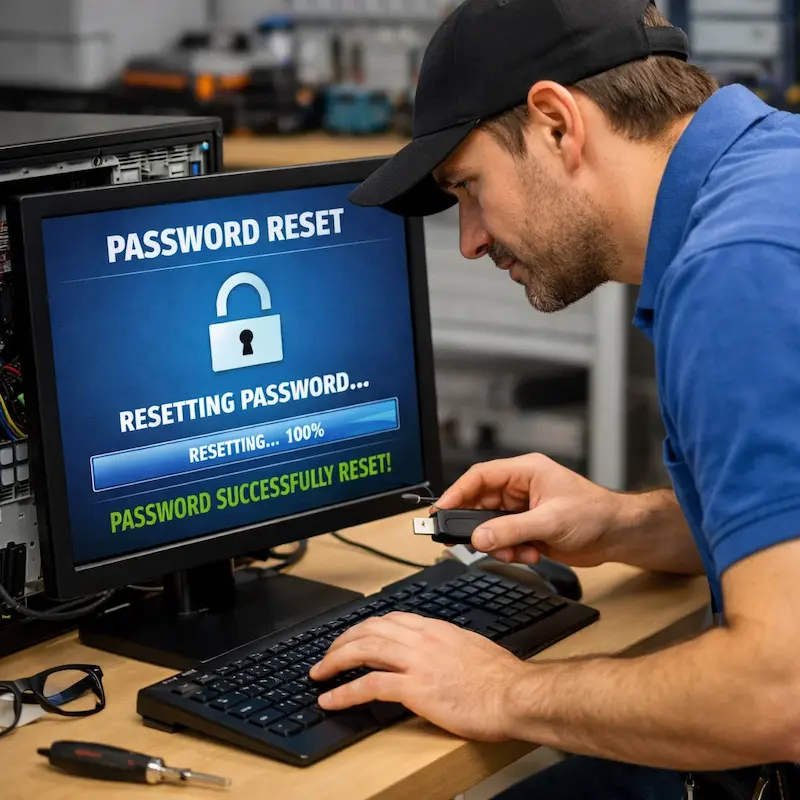 Сброс пароля от компьютера в посёлке Коммунар