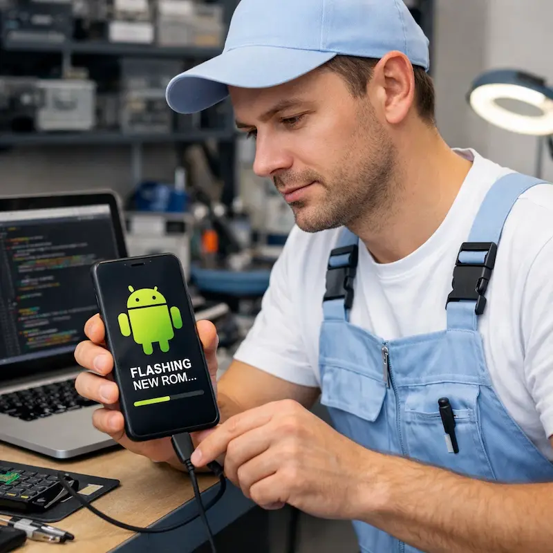 Прошивка Android в посёлке Коммунар