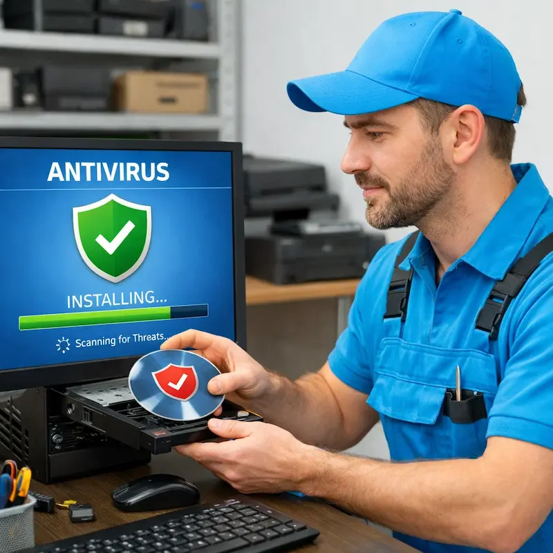 Установка антивируса в посёлке Коммунар на дому