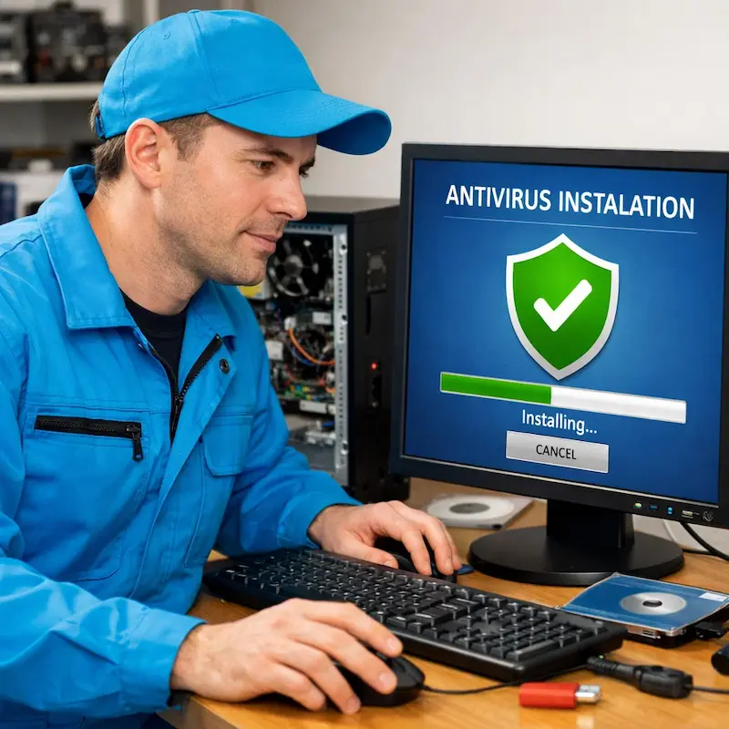 Установка антивируса на ноутбук в посёлке Коммунар