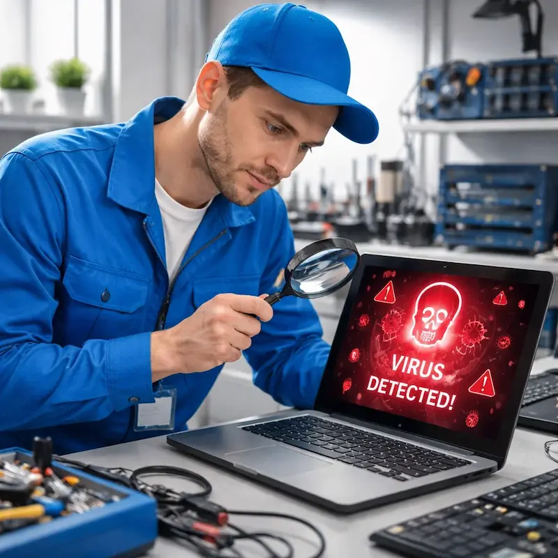 Поиск компьютерных вирусов в посёлке Коммунар