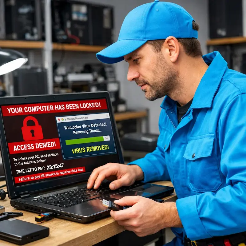 Поможем разблокировать компьютер и ноутбук в посёлке Коммунар